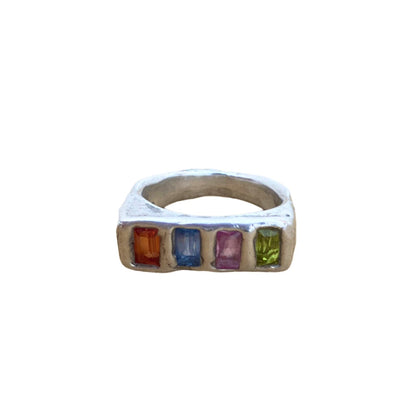 Rainbow Multi Gemstone Ring