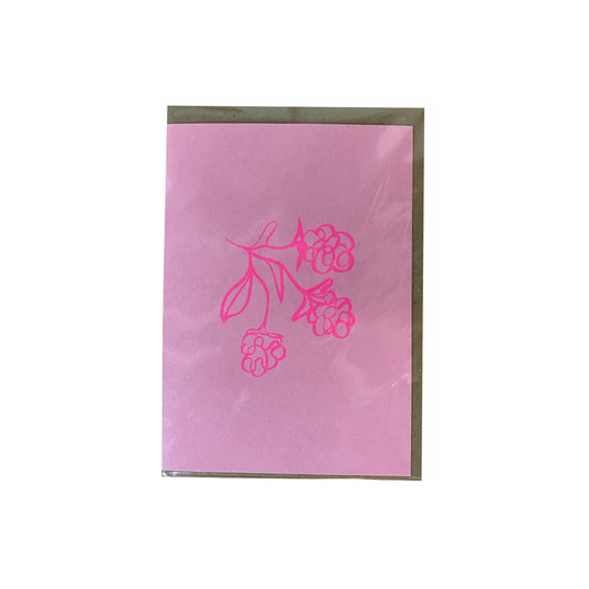 Pink Flower riso card